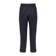 Navy Blauwe Katoenen Broek Brunello Cucinelli , Blue , Heren