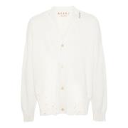 Witte Katoenen Vest met V-Hals Marni , White , Heren