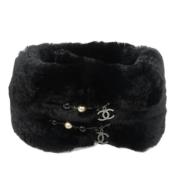 Pre-owned Fur scarves Chanel Vintage , Black , Dames