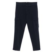 Slim-Fit Katoenen Cargo Broek Eleventy , Blue , Heren