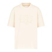 Lichtbeige Katoenen T-shirt met Unieke Nummers Maison Margiela , Beige...