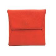 Pre-owned Leather wallets Hermès Vintage , Orange , Dames