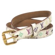 Pre-owned Fabric belts Louis Vuitton Vintage , White , Dames