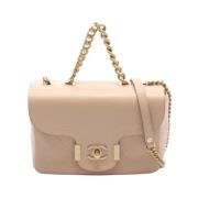 Pre-owned Leather chanel-bags Chanel Vintage , Beige , Dames