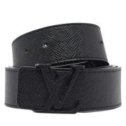 Pre-owned Leather belts Louis Vuitton Vintage , Black , Heren