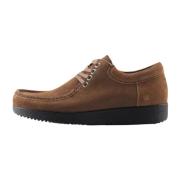 Olie Suède Veterschoenen Mahonie Nature Footwear , Brown , Heren