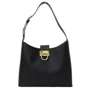 Pre-owned Leather shoulder-bags Salvatore Ferragamo Pre-owned , Black ...