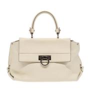 Pre-owned Leather handbags Salvatore Ferragamo Pre-owned , White , Dam...