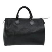 Pre-owned Leather handbags Louis Vuitton Vintage , Black , Dames