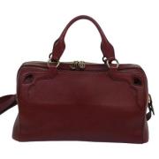 Pre-owned Leather handbags Cartier Vintage , Red , Dames