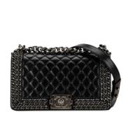 Pre-owned Leather chanel-bags Chanel Vintage , Black , Dames