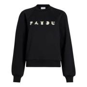 Zwarte Katoenen Sweatshirt met Art Deco Borduurwerk Patou , Black , Da...