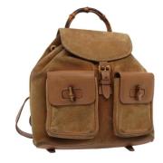 Pre-owned Suede backpacks Gucci Vintage , Brown , Dames