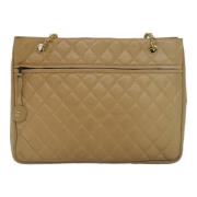 Pre-owned Leather chanel-bags Chanel Vintage , Beige , Dames