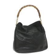 Pre-owned Leather handbags Gucci Vintage , Black , Dames