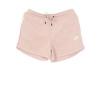 Essentiële Terry Shorts in Champagne/Wit Nike , Pink , Dames