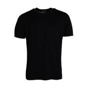 Zwart katoenen T-shirt met ronde hals en korte mouwen Dolce & Gabbana ...