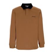 Lange Mouw Polo Cord Rugby Shirt Carhartt Wip , Brown , Heren