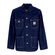 Denim Jack Blauw Gewassen Heren Carhartt Wip , Blue , Heren