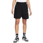 Hoge Taille Fleece Shorts Zwart Nike , Black , Dames