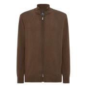 Merino wol volledige rits 12 Gg Boggi Milano , Brown , Heren