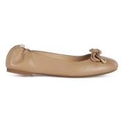 Leren ballerina's met strikdetail Michael Kors , Beige , Dames