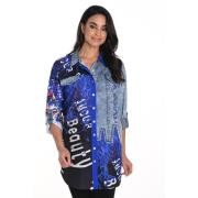 Blauwe Shirt Blouse met Slimme Print Frank Lyman , Multicolor , Dames