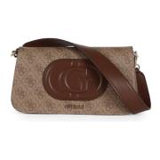 Eco Mietta Schoudertas met Logoprint Guess , Beige , Dames