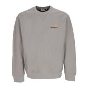 Amerikaans Script Sweat Ronde Hals Carhartt Wip , Gray , Heren