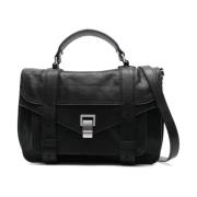 Klassieke Zwarte Leren Middelgrote Tas Proenza Schouler , Black , Dame...