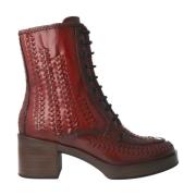 Bordeaux Veterschoenen Dames Enkellaarsjes Pons Quintana , Red , Dames