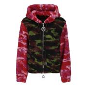 Gedrukte Fleece Hooded Rits Jas Chopova Lowena , Multicolor , Dames