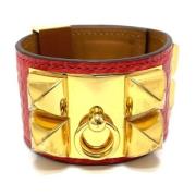 Pre-owned Leather bracelets Hermès Vintage , Red , Dames