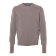 Taupe Bruine Cashmere Crew Neck Sweater Drumohr , Brown , Heren