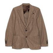 Gestreepte Cashmere Blazer Bruin Lardini , Brown , Heren