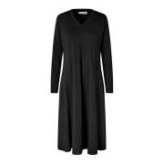 Eenvoudige Zwarte Jurk met Zakken Masai , Black , Dames