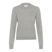 Luxe Grijs Melange Cashmere Trui Part Two , Gray , Dames