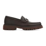 Bruine platte loafers met Gancini gesp Salvatore Ferragamo , Brown , H...