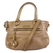 Pre-owned Leather handbags Miu Miu Pre-owned , Brown , Dames