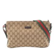 Pre-owned Canvas shoulder-bags Gucci Vintage , Beige , Dames