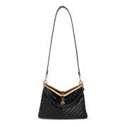 Zwarte leren Vela schoudertas Etro , Black , Dames