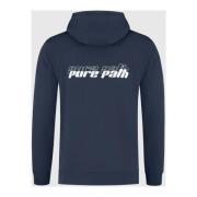 Dimensional Script Hoodie Donkerblauw Pure Path , Blue , Heren