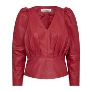 Phoebecc Drape Puff Blouse Flame Co'Couture , Red , Dames