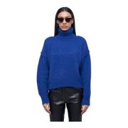 Dolcevita oversized met logo John Richmond , Blue , Dames