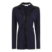 Blauwe Zijden Shirt voor Vrouwen Victoria Beckham , Blue , Dames