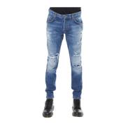 Slim fit jeans met scheuren John Richmond , Blue , Heren