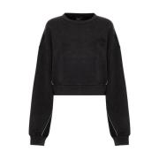 Cropped Sweatshirt F**k , Black , Dames