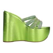 Met hak groen Casadei , Green , Dames