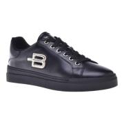 Trainers in black laminated leather and leather Baldinini , Black , Da...