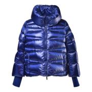 Down jacket in blue nylon Baldinini , Blue , Dames